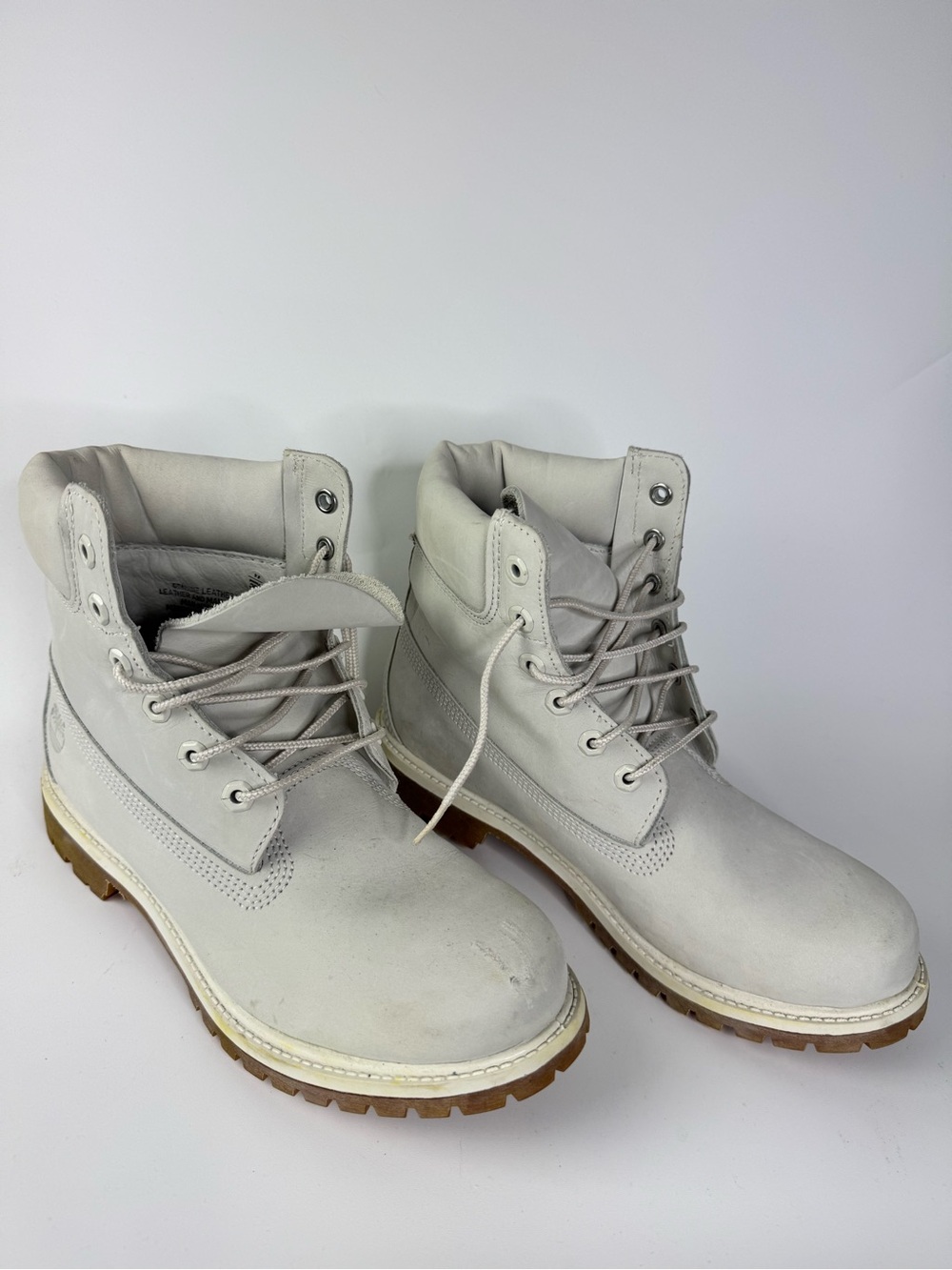 Womens Timberland Grey Leather Boots 10 M Lace up
